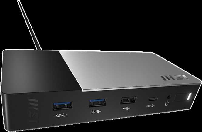 MSI USB-C Docking Station Gen 2 USB 3.2 Gen 2 (3.1 Gen 2) Type-C Juodas