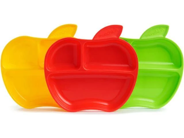 MUNCHKIN lėkštės su skyreliais, Lil Apple, 6mėn+, 3 vnt, 91513P