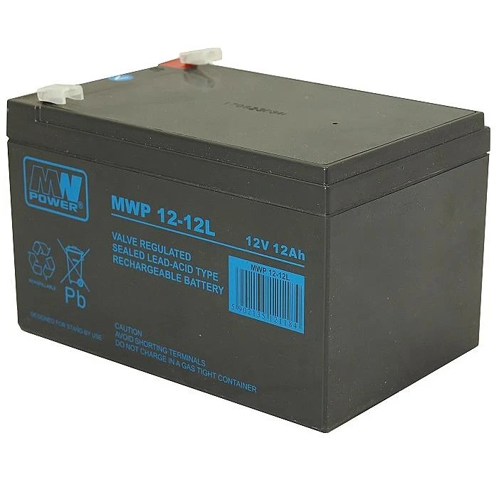 MW Power AGM 12V 12Ah akumuliatorius su F2 terminalais
