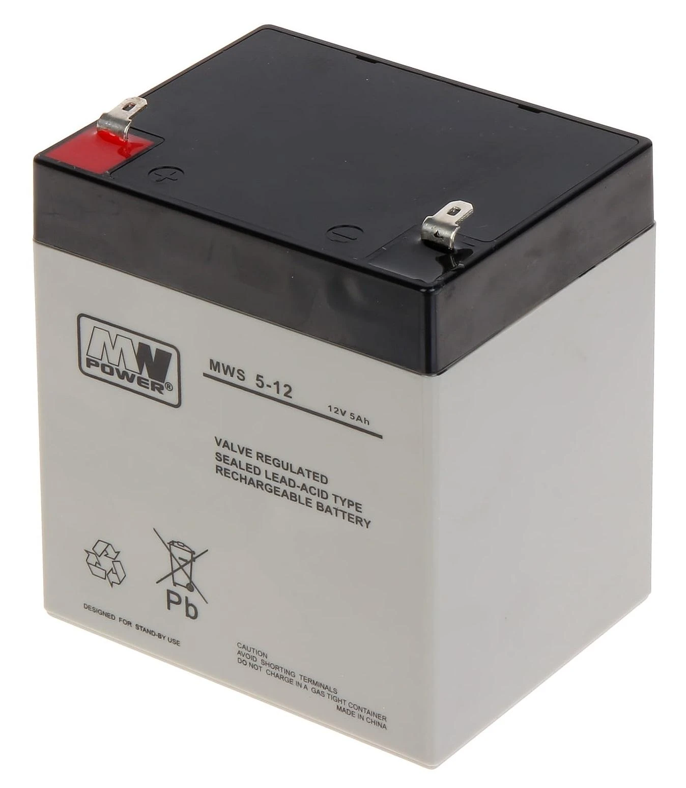 Mw Power MWPower MWS 12V 5Ah F1(187) AGM akumuliatorius, 5 metai