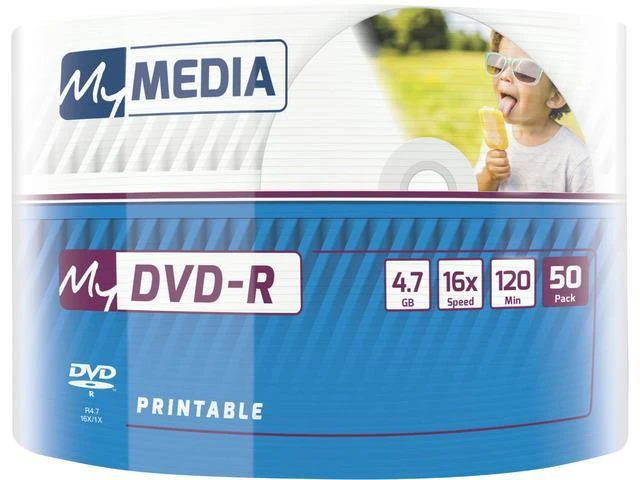 VERBATIM MyMedia DVD-R 16x 4,7 GB spausdinamas 50 pakuotės įpakavimas