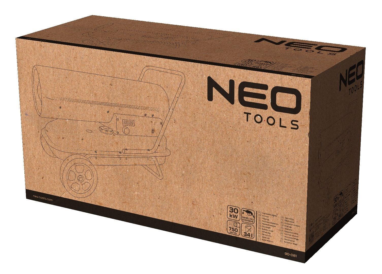 Neo Tools Neo Oil šildytuvas 30kW, bakas 34l, ratai 90-081