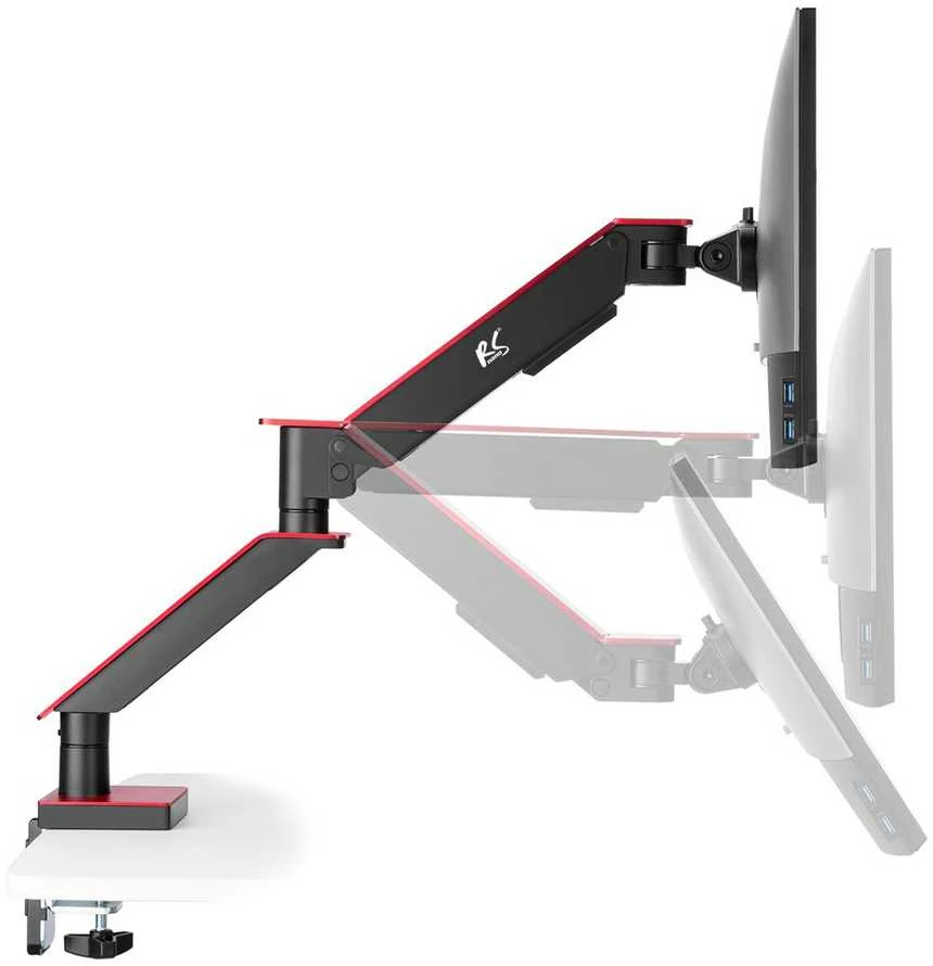 Uchwyt Laikiklis Žaidimų laikiklis „NanoRS“ LCD monitoriui, 17–32 colio, 8kg, VESA 75x75 ir 100x100, dviguba svirtis, RS162