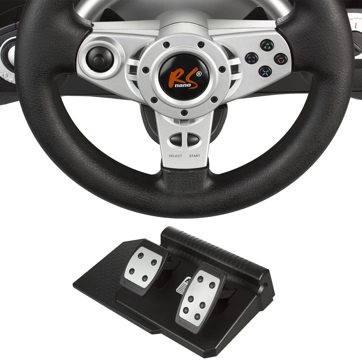 Žaidimų vairas Nano RS700/Gaming steering wheel/PS4/PS3/XBOX ONE/PC