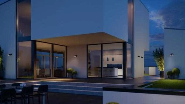 Sieninis šviestuvas Steinel LED šviestuvas 15W Spot DUO Connect su antracito jutikliu (ST058654) - Steinel