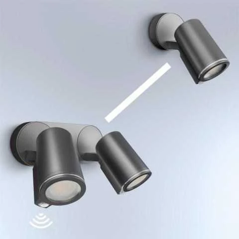 Sieninis šviestuvas Steinel LED šviestuvas 15W Spot DUO Connect su antracito jutikliu (ST058654) - Steinel