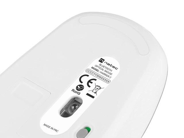 Natec | Pelė | Harrier 2 | Wireless | Bluetooth | Baltas/Pilkas