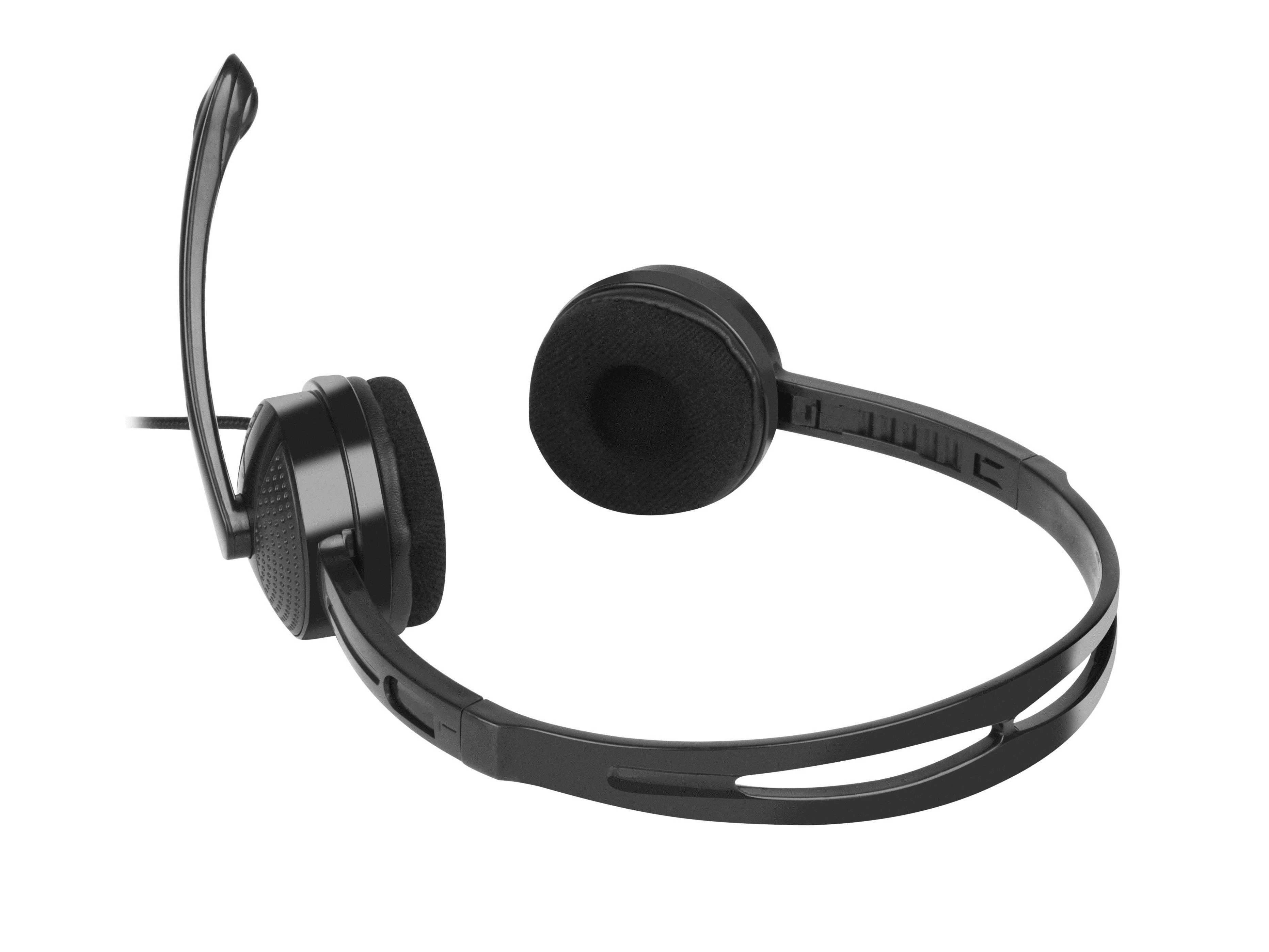Universalios kompiuterinės ausinės su mikrofonu Natec CANARY NSL-1295, Juodos