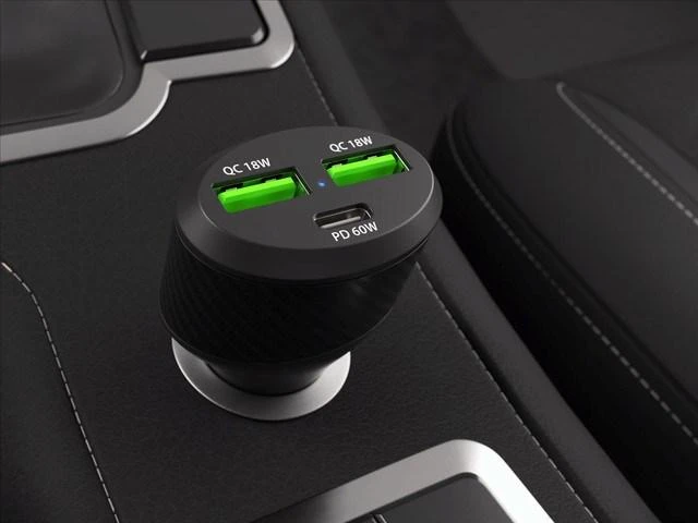NATEC automobilinis įkroviklis Coney 2x USB 1x USB-C PD 3.0 84W QC3.0