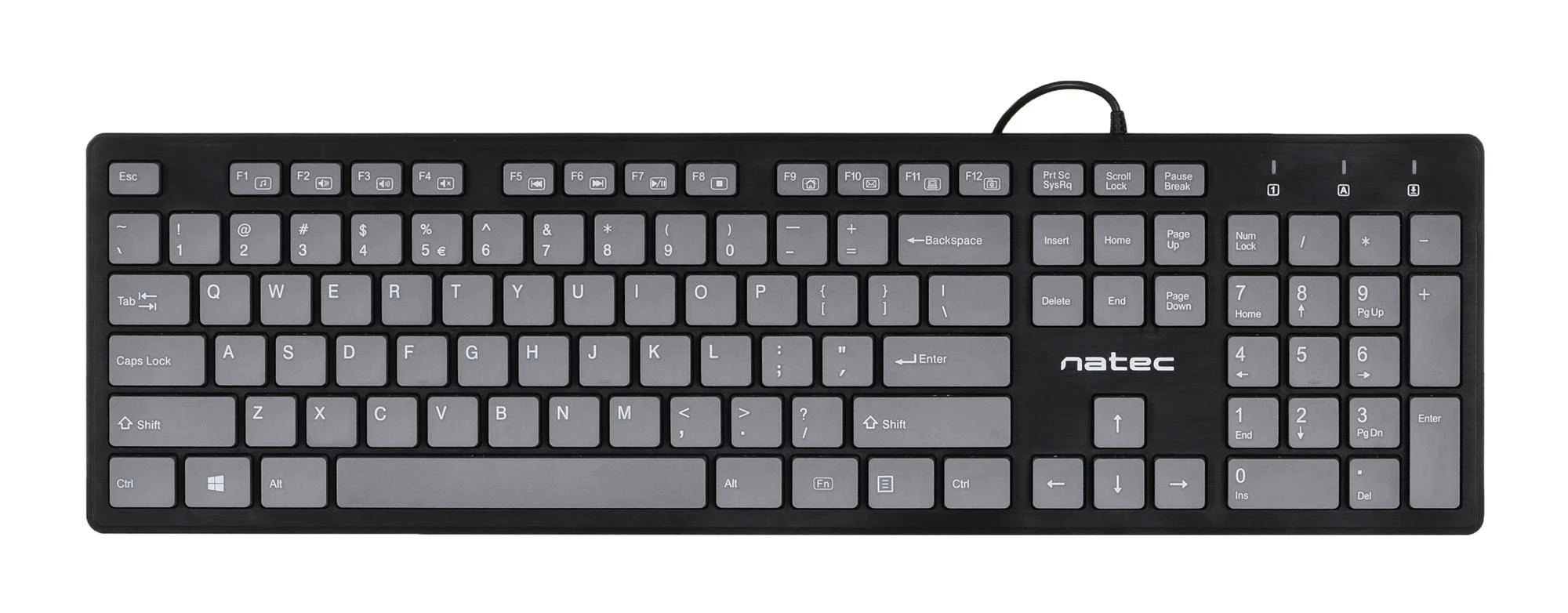 Natec | Klaviatūra | Discus 2 Slim | Standard | su laidu | US | Juodas