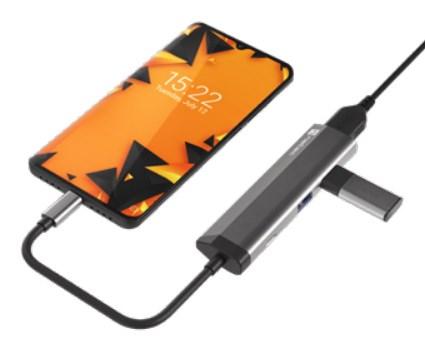 NATEC daugiaportinis „Fowler Slim“ USB-C šakotuvas, USB 3.0 x2, HDMI, 4K, USB-C PD