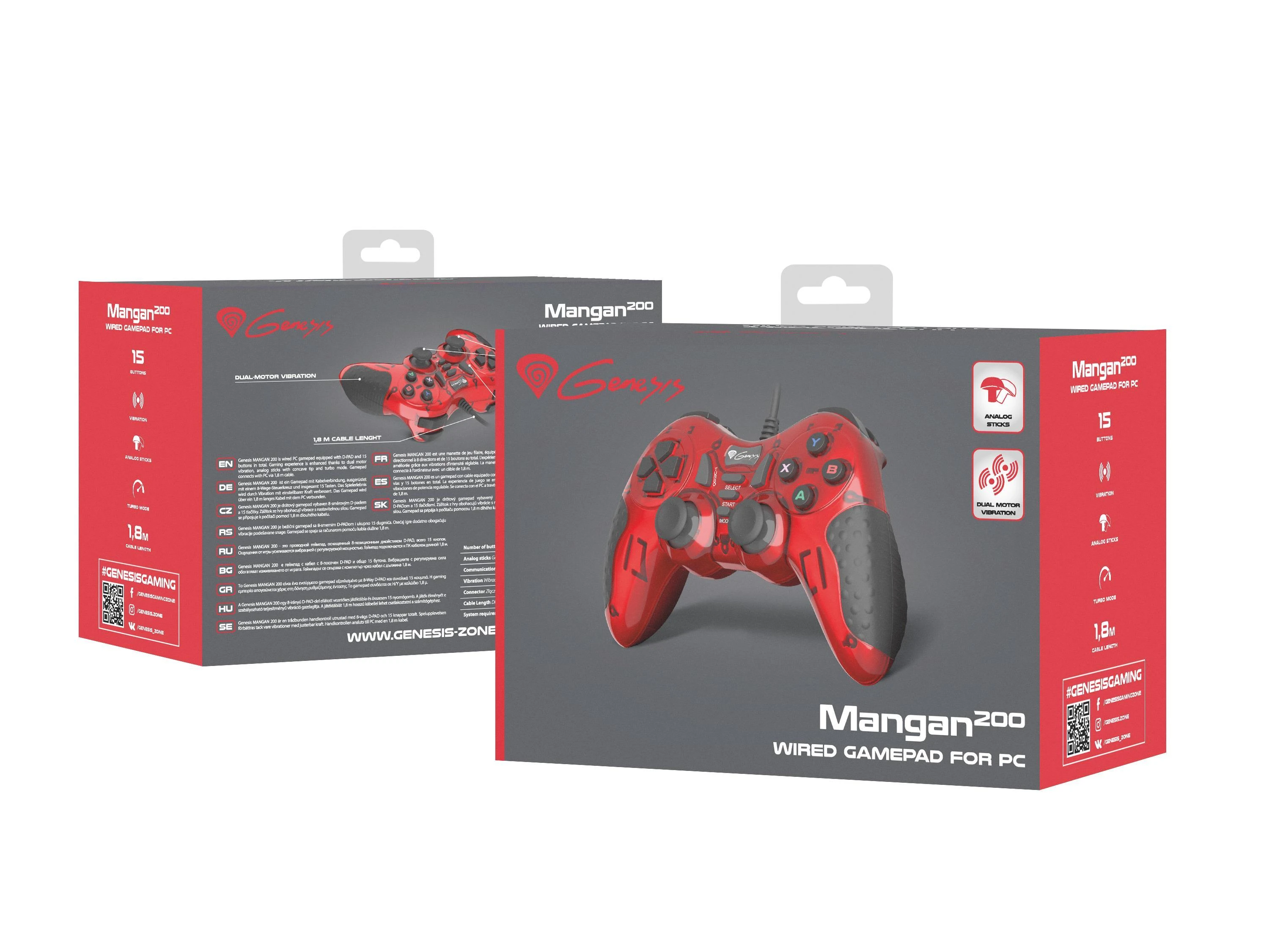 NATEC NJG-1425 GENESIS GamePad MANGAN 200 laidinis kompiuteris