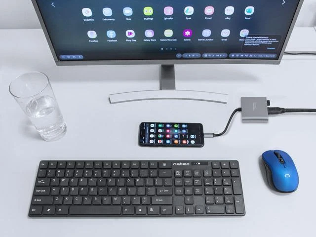 NATEC Fowler USB-C adapteris prijungtas prie telefono