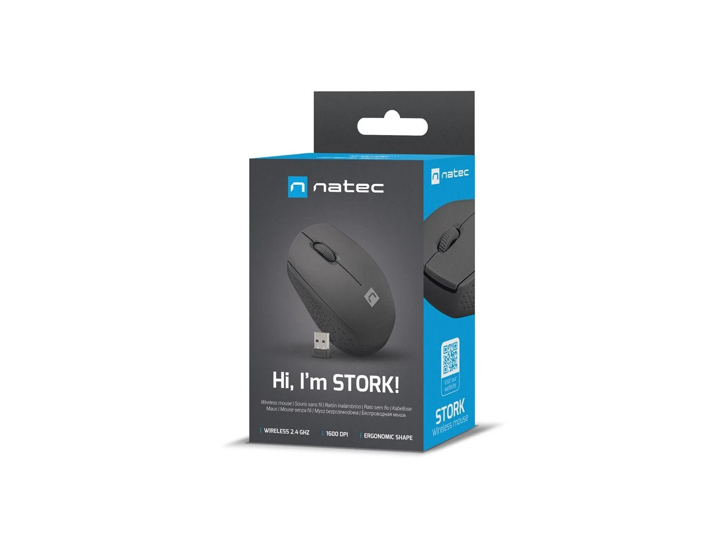 NATEC Belaidė pelė Stork 1600DPI juodas