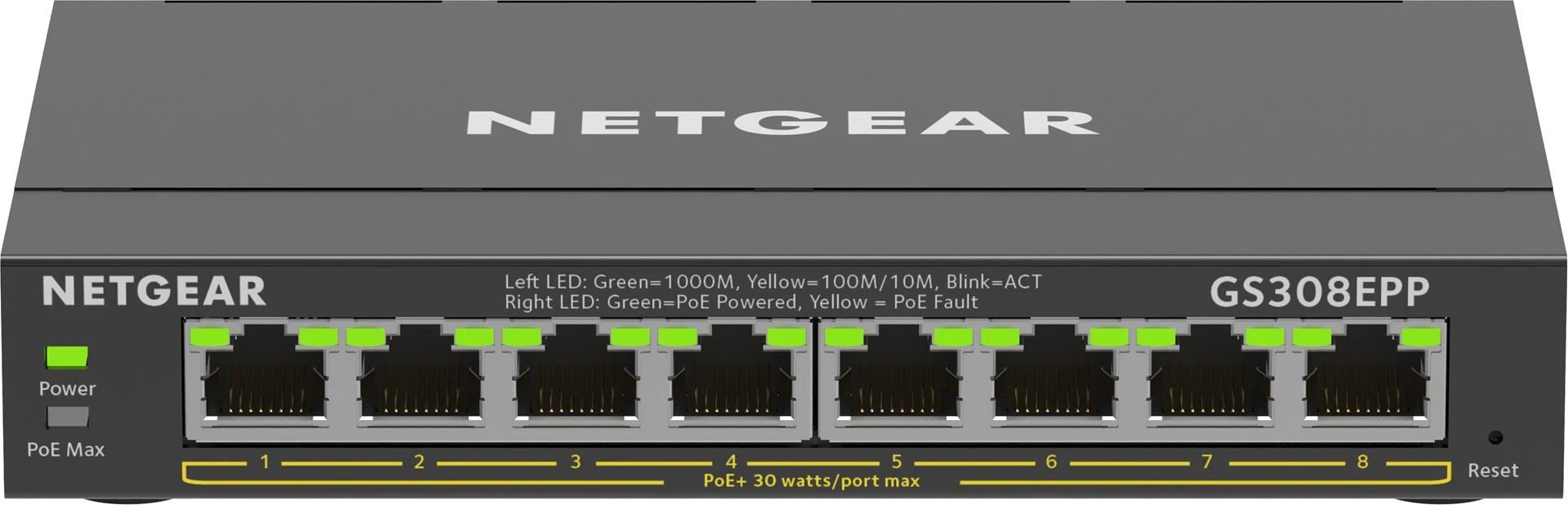 Šakotuvas Jungiklis NETGEAR 8x GE GS308EPP-100PES