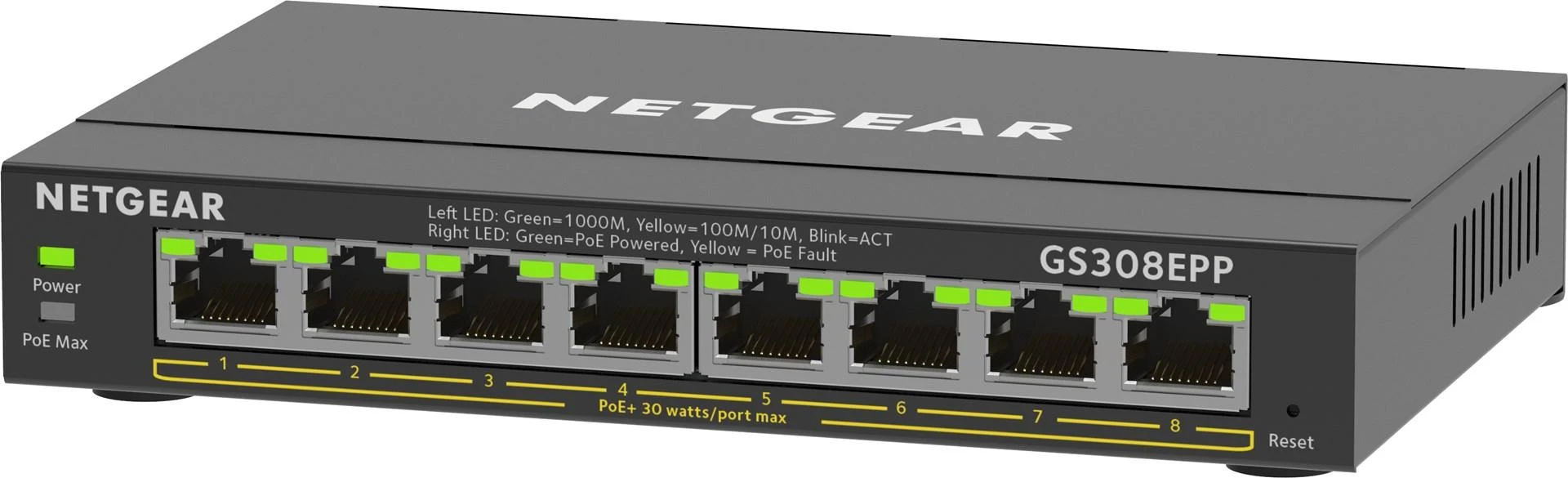 Šakotuvas Jungiklis NETGEAR 8x GE GS308EPP-100PES