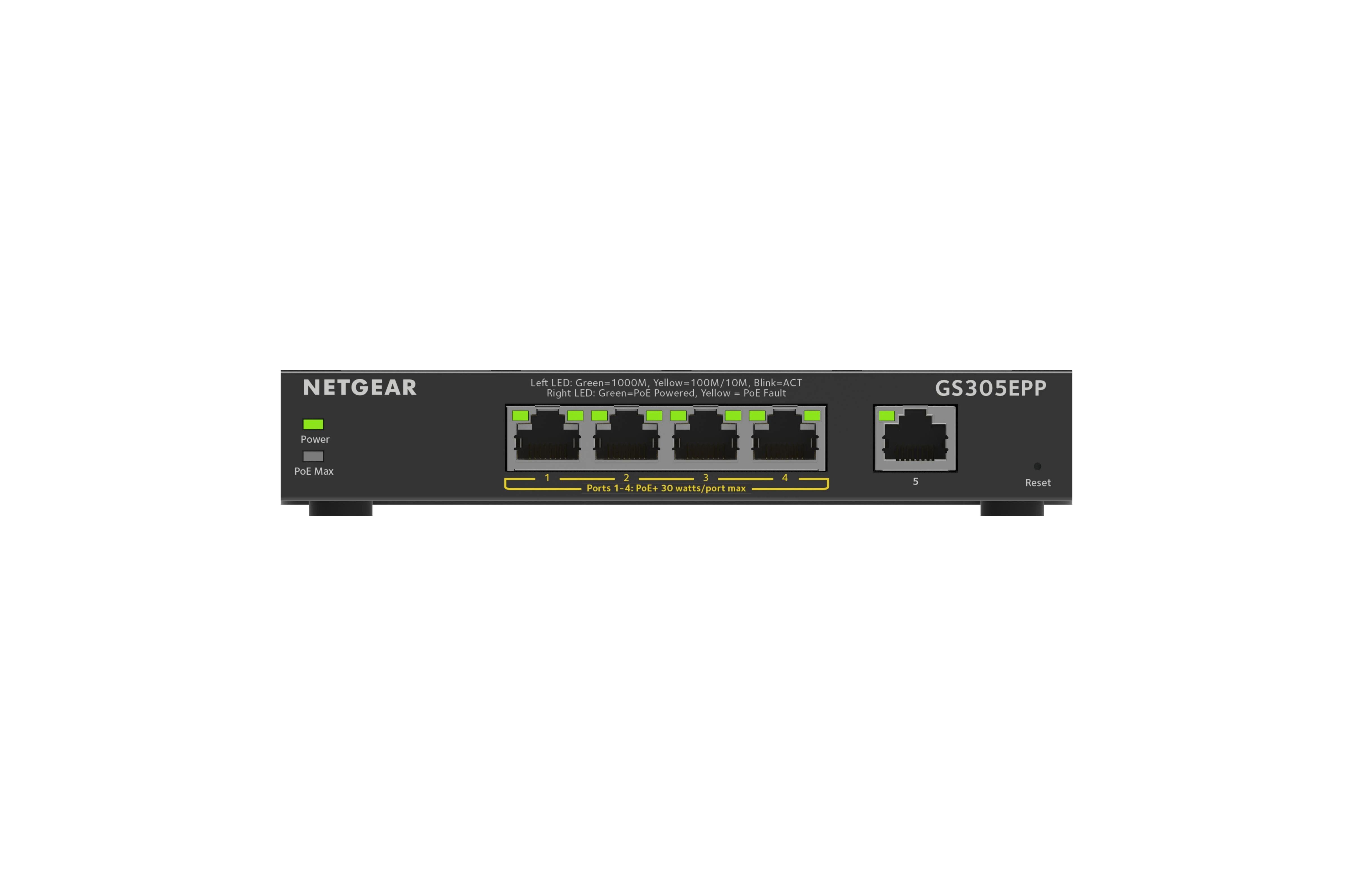 Šakotuvas NETGEAR 5PT GE Plus jungiklis W/HI-PWR POE+