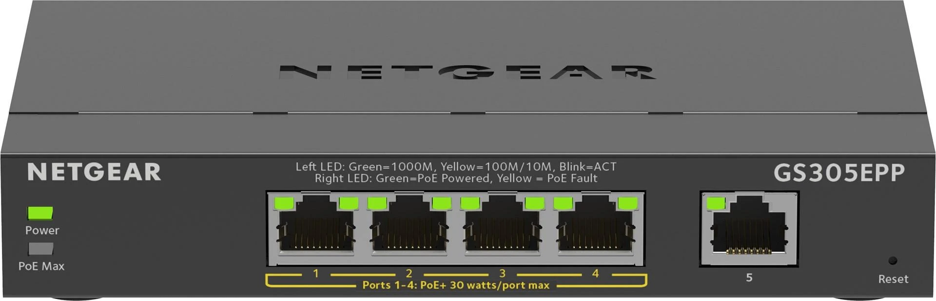 Šakotuvas NETGEAR 5PT GE Plus jungiklis W/HI-PWR POE+