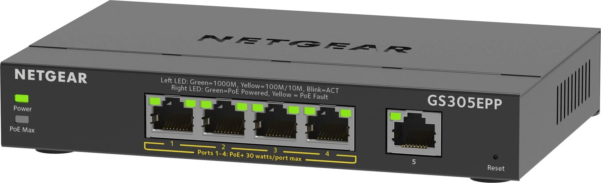 Šakotuvas NETGEAR 5PT GE Plus jungiklis W/HI-PWR POE+