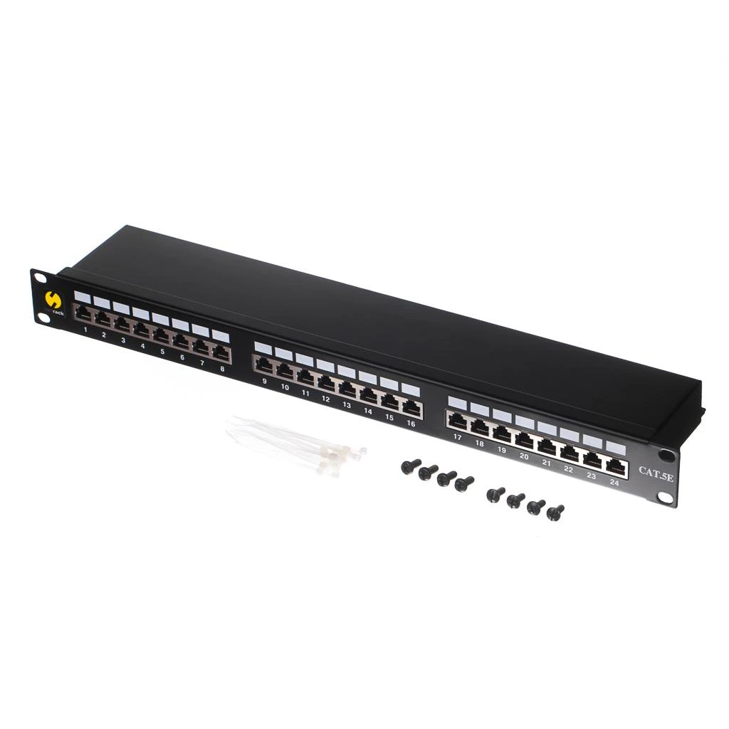 NETRACK PATCH PANEL 19'' 24 PORTŲ KAT. 5E FTP, WIT