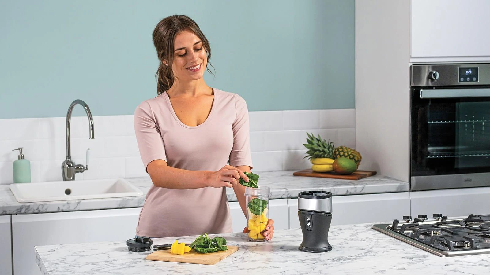 Ninja Kitchen Kokteilių plaktuvas QB3001EUS, Juodos / Sidabrinės spalvos