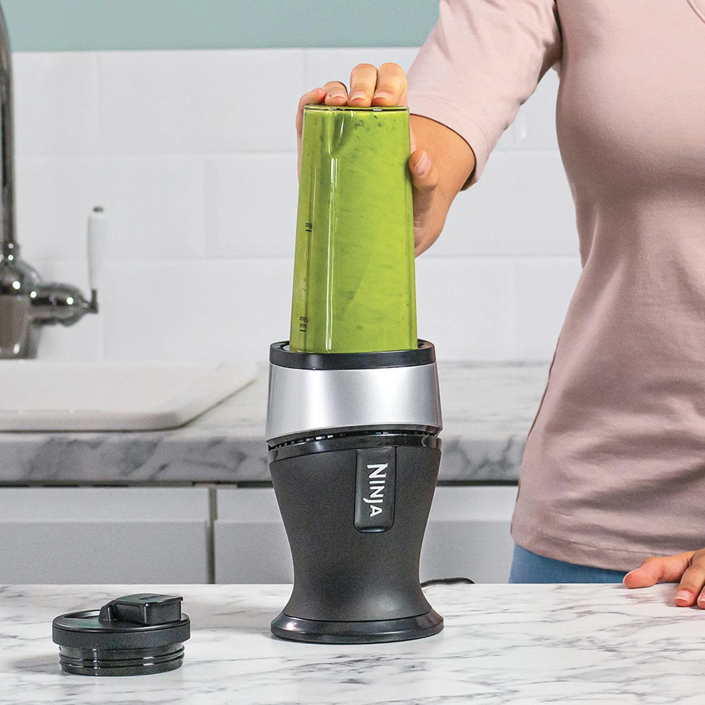 Ninja Kitchen Kokteilių plaktuvas QB3001EUS, Juodos / Sidabrinės spalvos