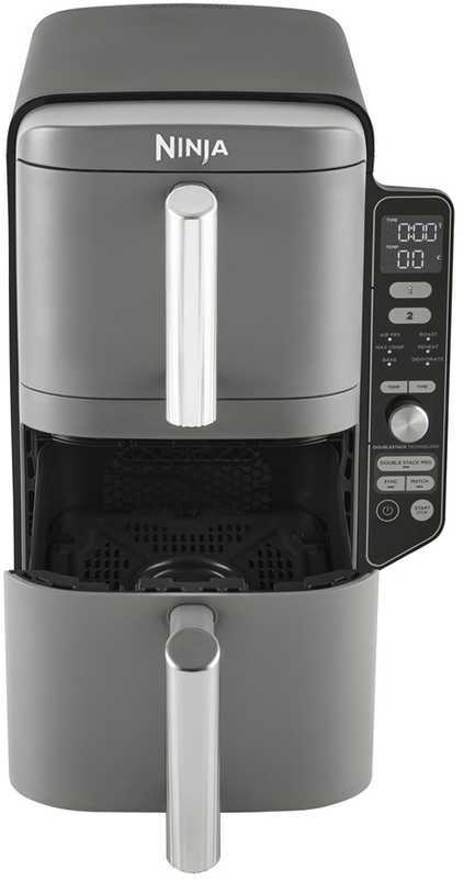 Karšto oro gruzdintuvė Ninja Double Stack XL, 2 lygių, 9,5 l, SL400EU, Tamsiai pilka