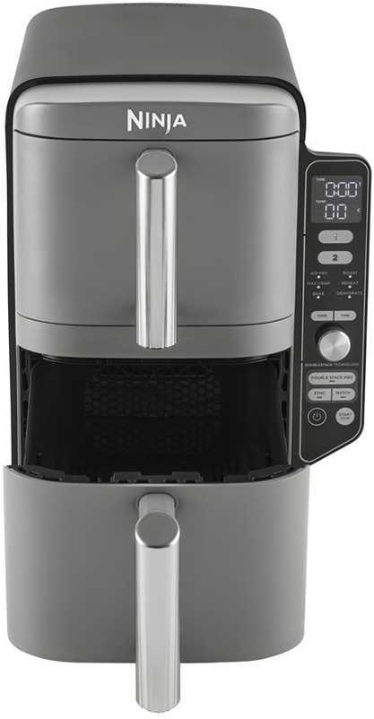 Karšto oro gruzdintuvė Ninja Double Stack XL, 2 lygių, 9,5 l, SL400EU, Tamsiai pilka