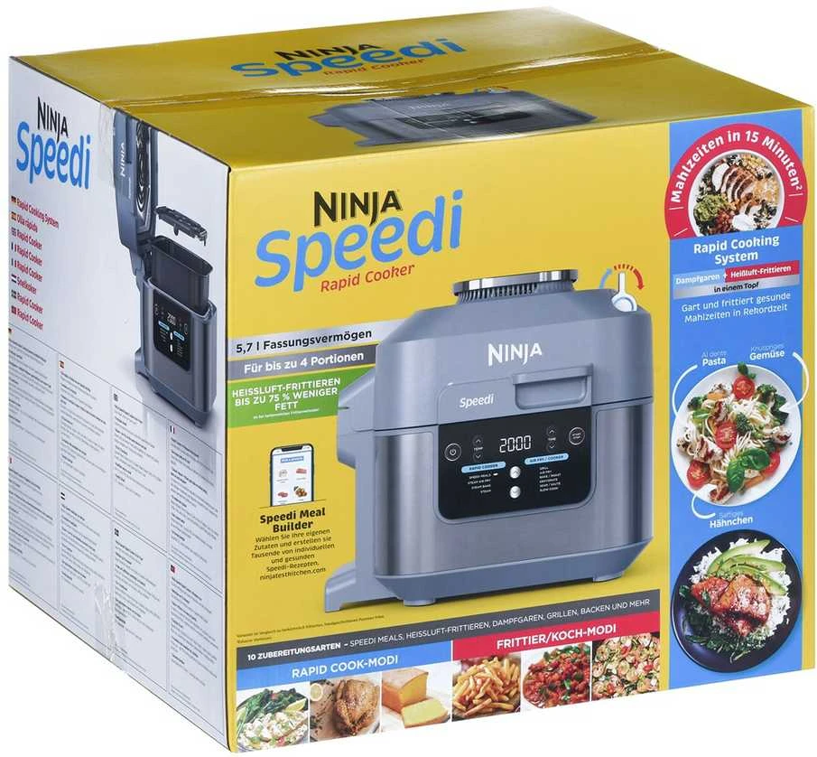 Daugiafunkcinie gruzdintuvė Ninja Speedi ON400EU, 5,7 L, 1760 W, Pilkos spalvos