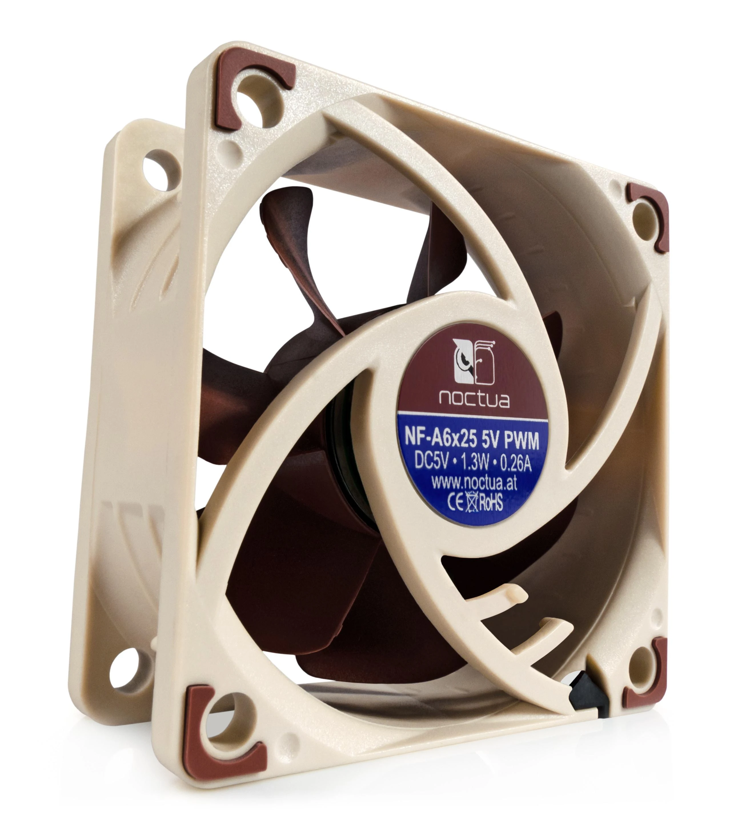 Kompiuterio Korpuso Ventiliatorius - Noctua NF-A6x25 5V PWM Rusvai Geltonas