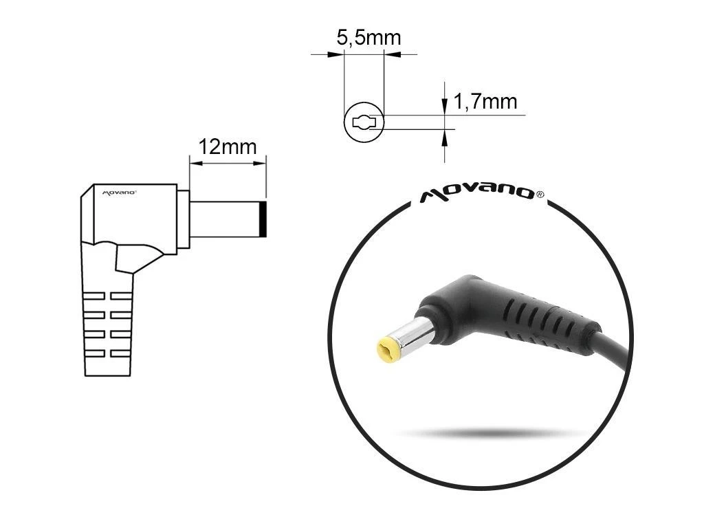 Įkroviklis nešiojamam kompiuteriui Mitsu 19V, 3.42A, 65W