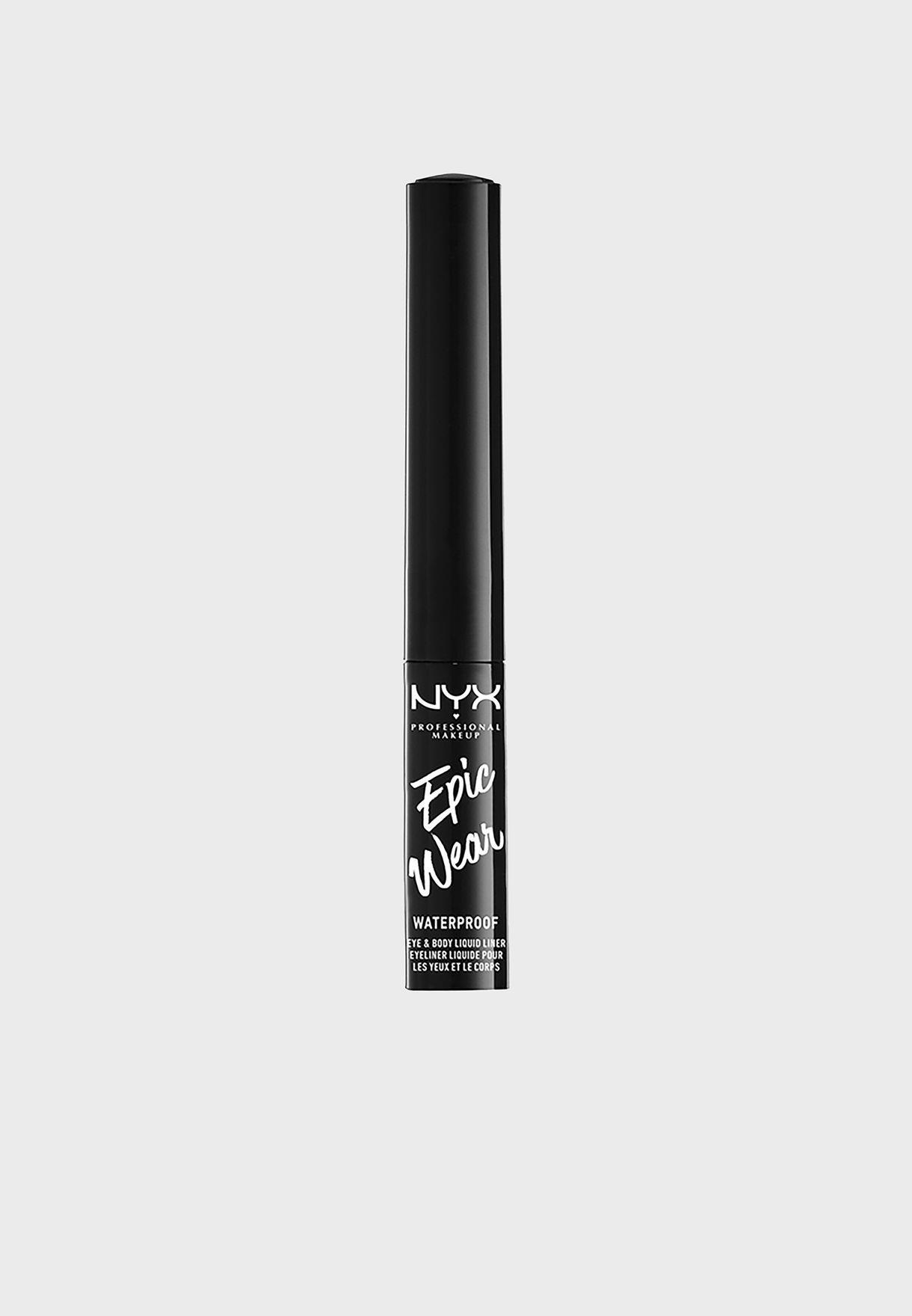 "Nyx Epic Wear" vandeniui atsparus skystas lineris juodas
