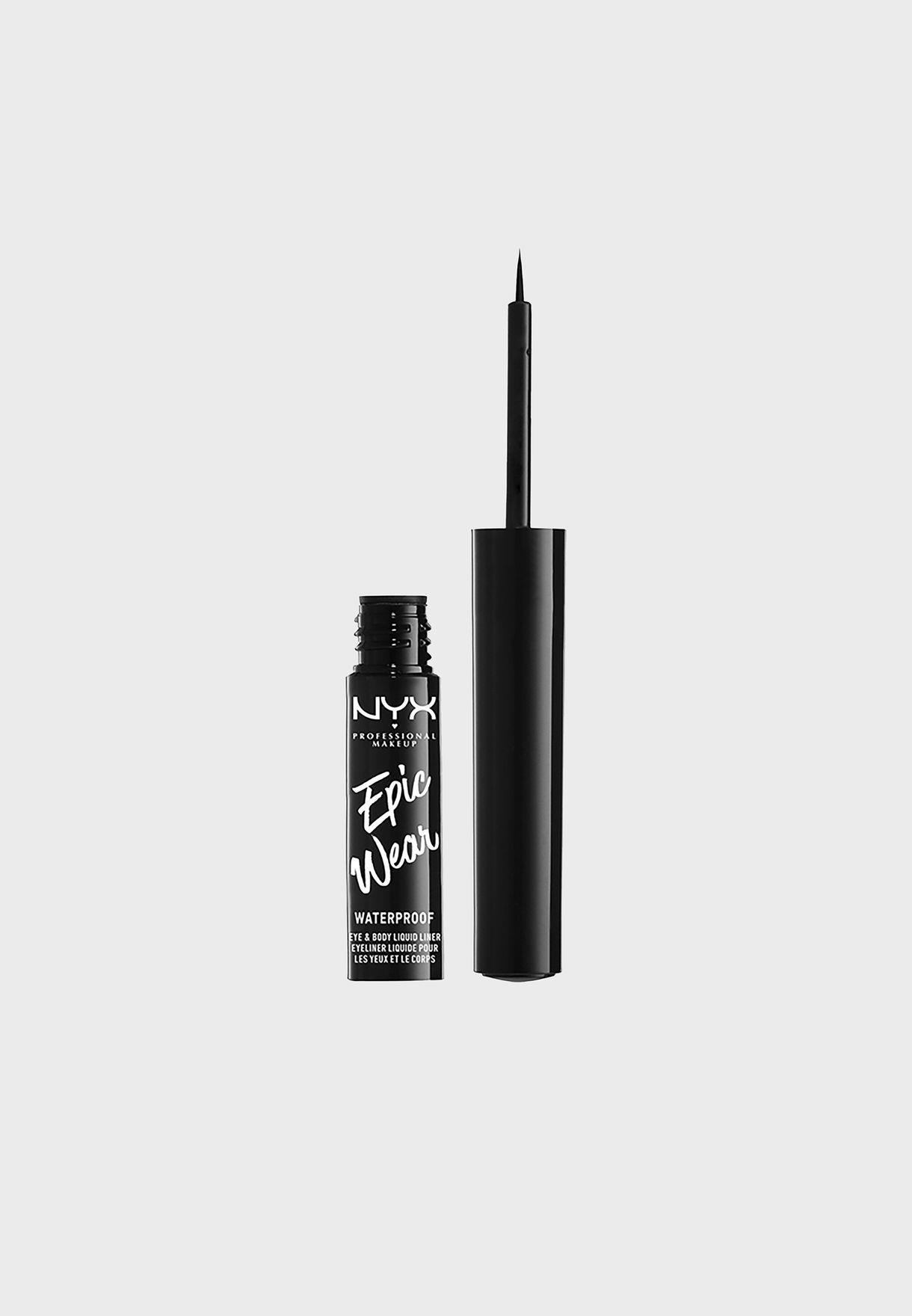 "Nyx Epic Wear" vandeniui atsparus skystas lineris juodas