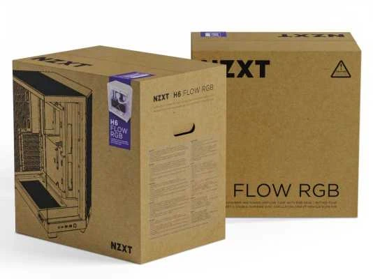 NZXT H6 Flow RGB kompiuterio korpusas, Mid-Tower, ATX, su 3 RGB ventiliatoriais, baltas (CC-H61FW-R1)
