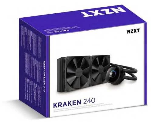 NZXT Kraken 240 vandens aušinimas su LCD ekranu dėžutėje