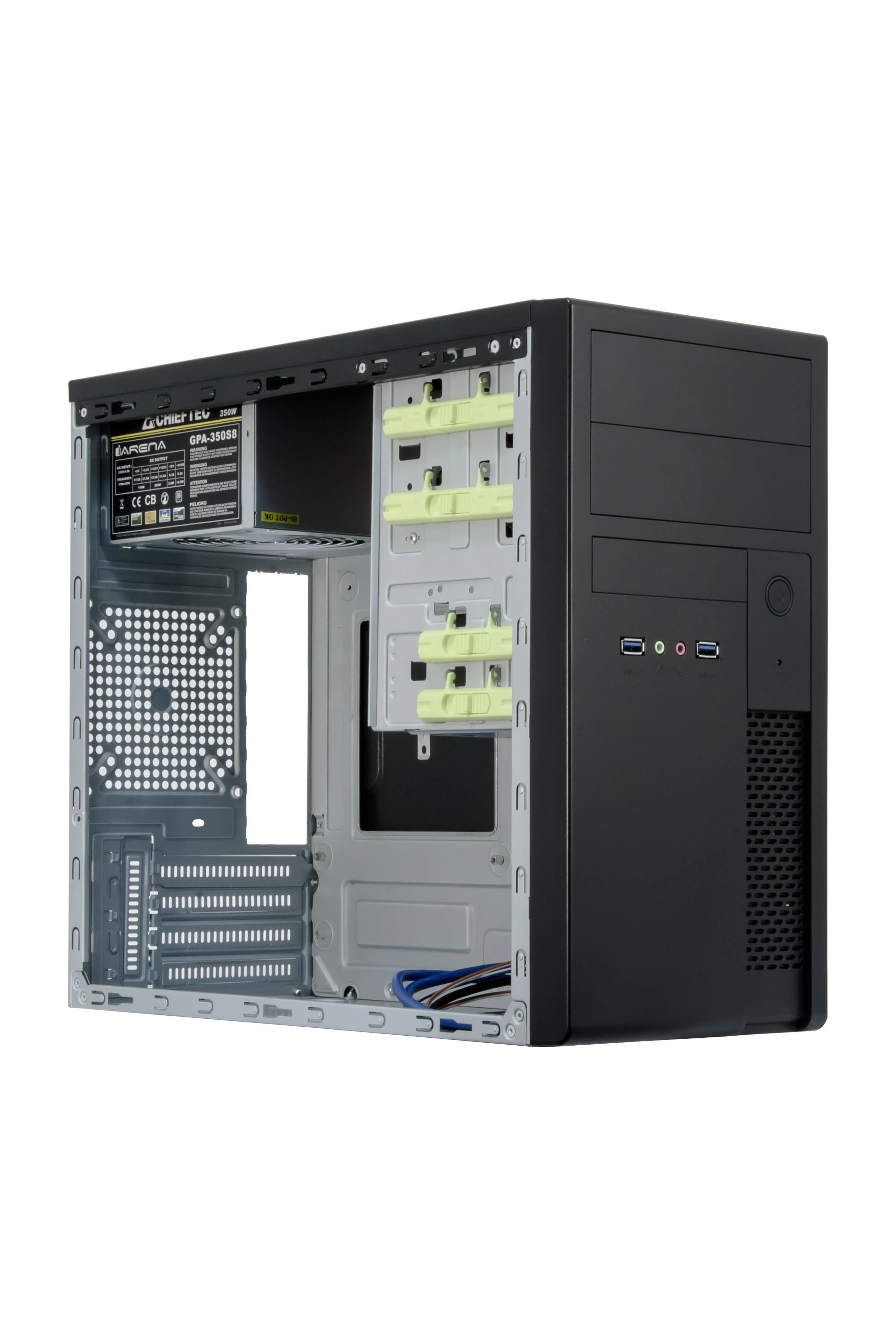 Korpusas Chieftec Elox XT-01B-350GPB (Micro ATX, juodos spalvos)