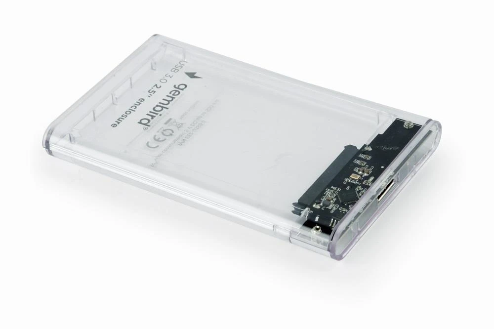 GEMBIRD EE2-U3S9-6 Gembird HDD/SSD korpusas, skirtas 2,5 SATA - USB 3.0, 9,5 mm, skaidrus plastikas
