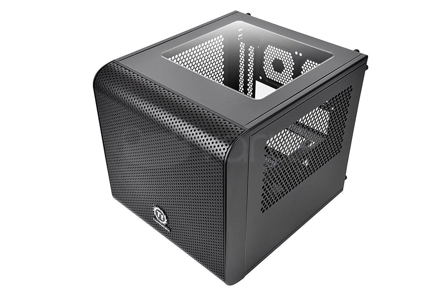 THERMALTAKE Core V1 Mini-ITX Case 2x USB 3.0 ir 1x HD Audio I/O jungtis viršuje, vienas iš anksto įdiegtas 200 mm ventiliatorius