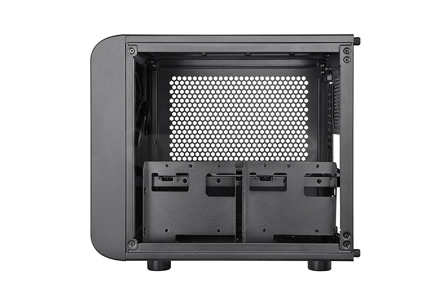 THERMALTAKE Core V1 Mini-ITX Case 2x USB 3.0 ir 1x HD Audio I/O jungtis viršuje, vienas iš anksto įdiegtas 200 mm ventiliatorius