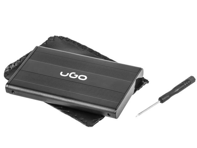 NATEC UKZ-1003 UGO HDD/SSD enclosure for 2.5" SATA - USB2 Aluminum juodas