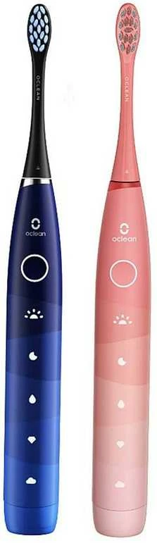 Dantų šepetėlis Oclean "Flow Find Duo Sonic" šepetėlių rinkinys raudona - mėlyna 2 vnt.