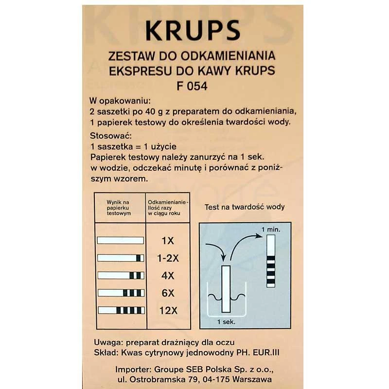 Krups kalkių šalinimo milteliai F054 (2 x 40g)