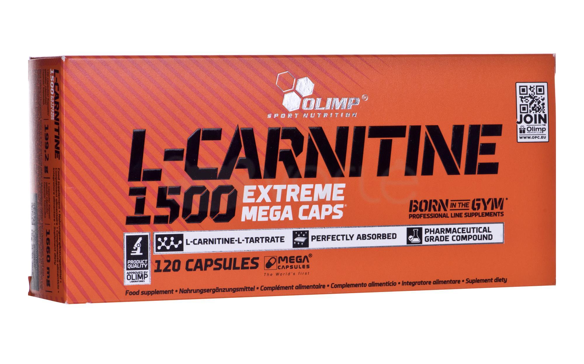 Olimp L-Karnitinas 1500 Extreme Mega Caps - 120 Kapsulių