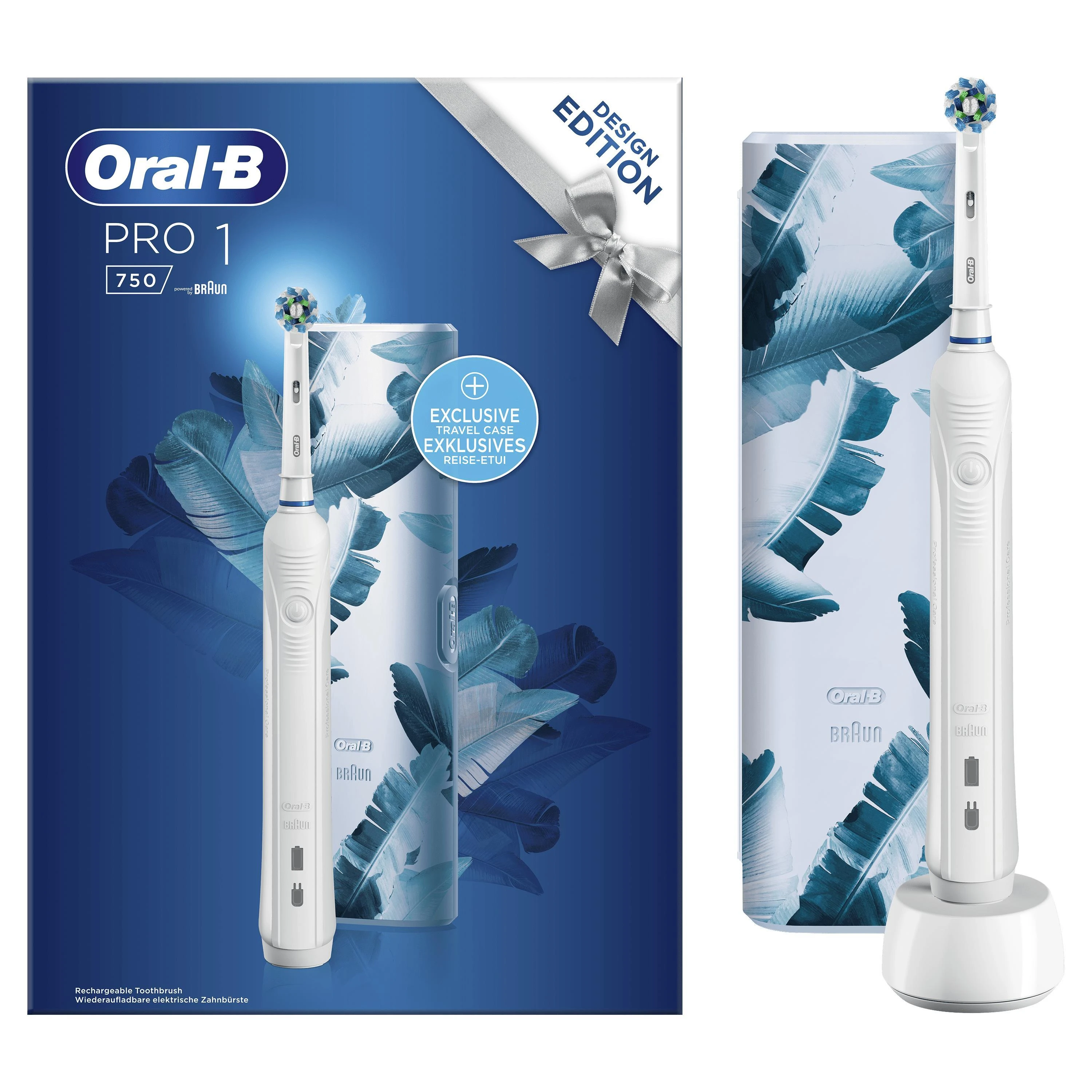 Oral-B Pro 1 elektrinis šepetėlis su raštuotu dėklu