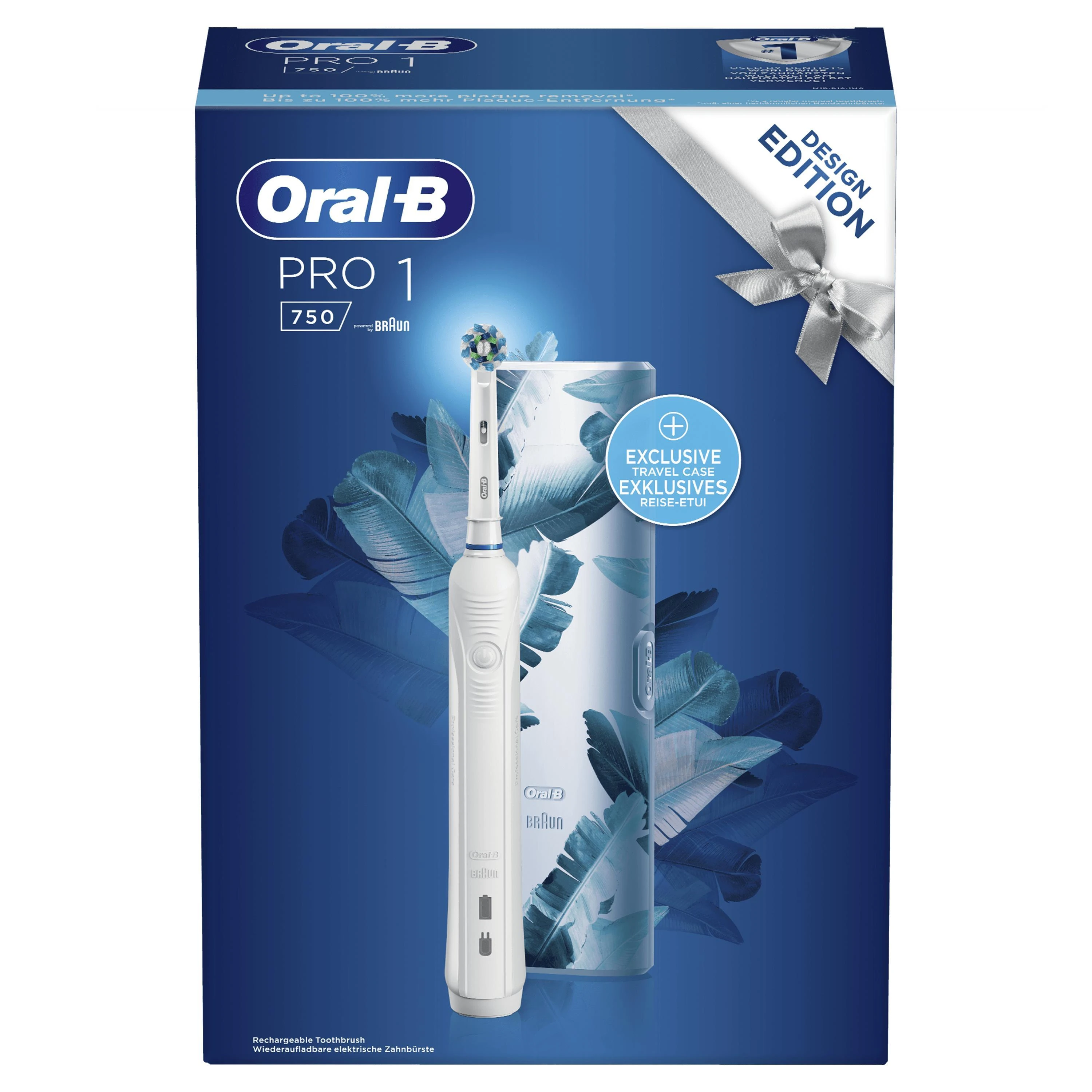 Dantų šepetėlis Šepetėlis Oral-B Pro 1 750 CrossAction Baltas + Dėklas Baltas