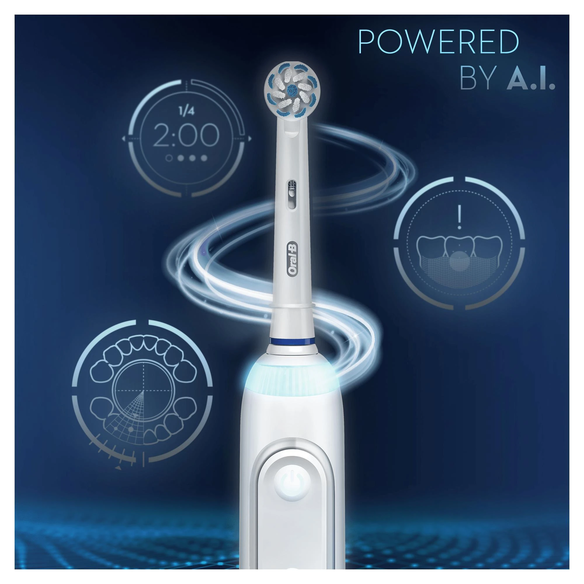 Oral-B Electric dantų šepetėlis Genius X 20100S Įkraunamas, Suaugusiems, Šepetėlių skaičius galvutės įeina 1, Number of teeth brushing modes 6, Sonic technology, Baltas