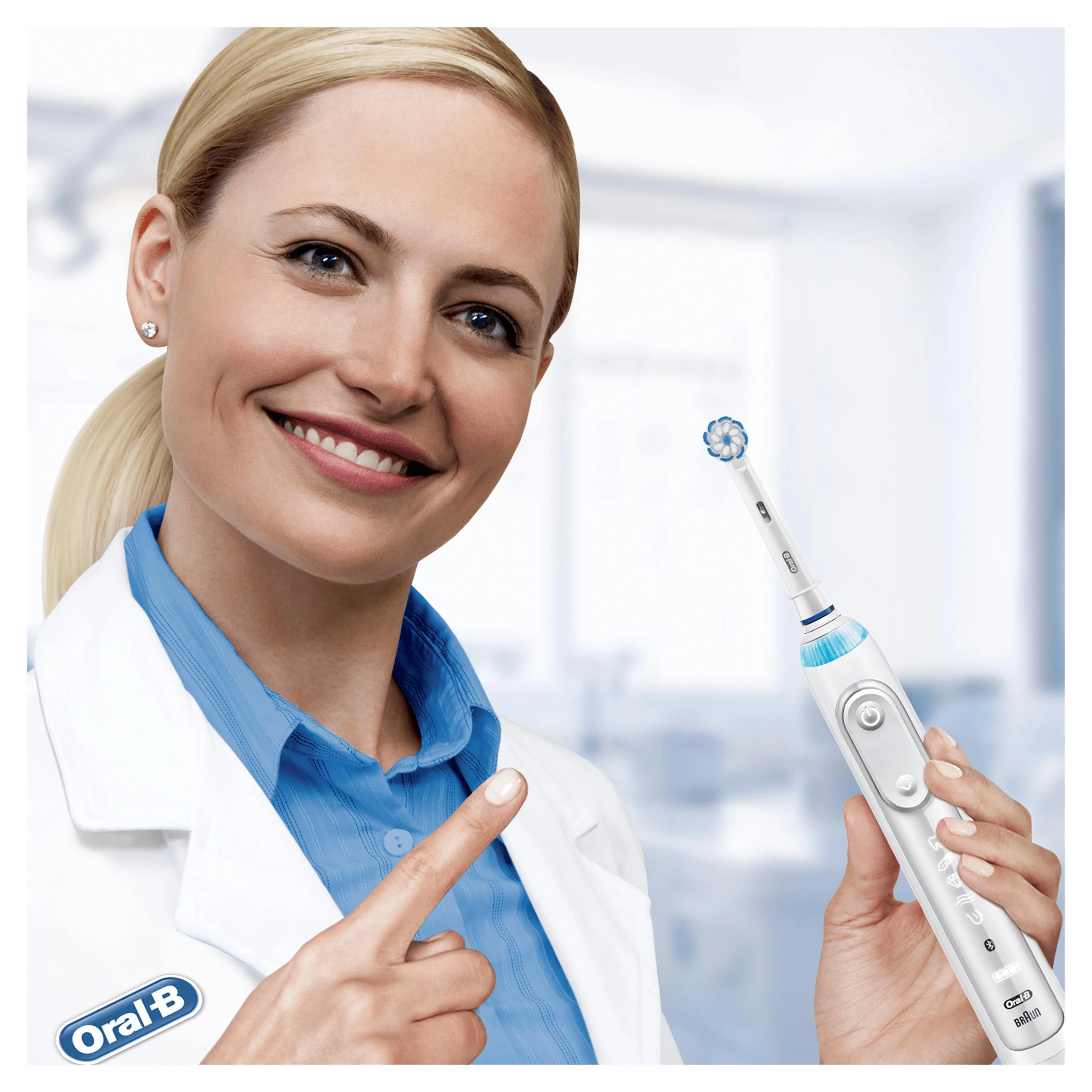 Oral-B Electric dantų šepetėlis Genius X 20100S Įkraunamas, Suaugusiems, Šepetėlių skaičius galvutės įeina 1, Number of teeth brushing modes 6, Sonic technology, Baltas