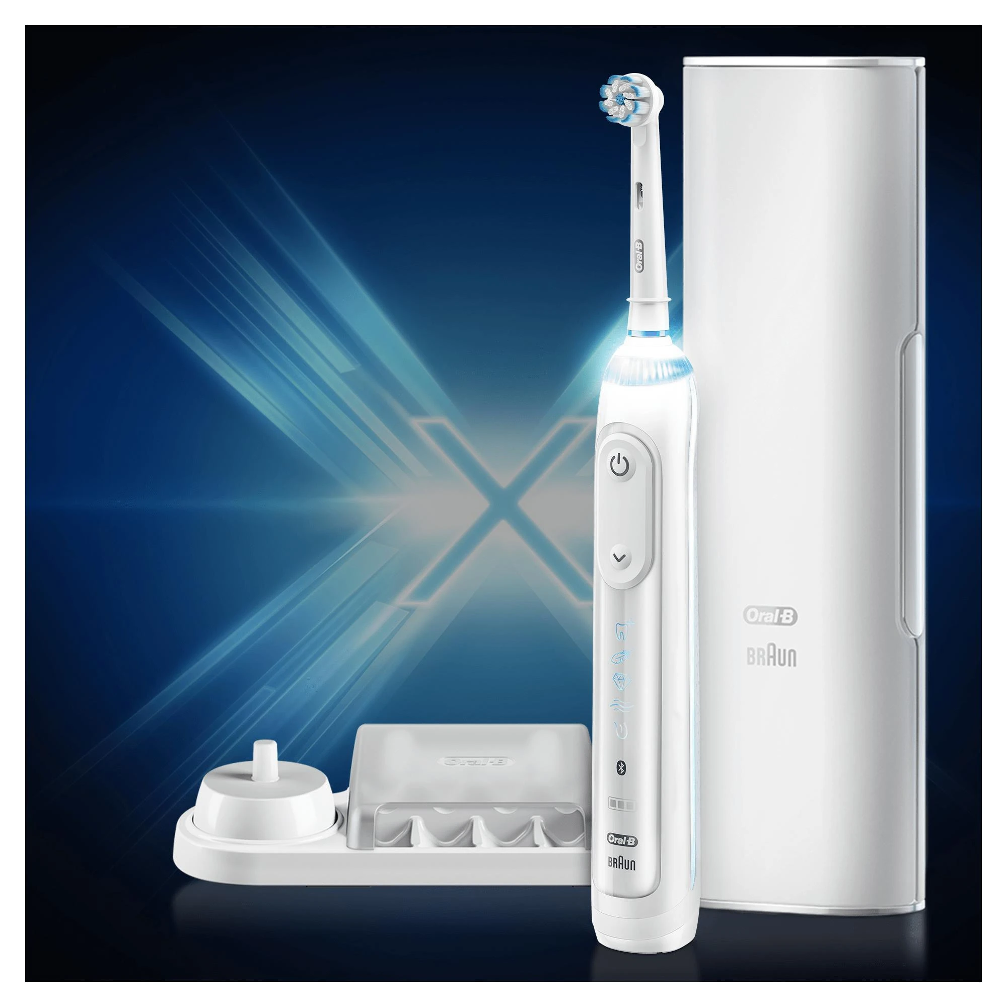 Oral-B Electric dantų šepetėlis Genius X 20100S Įkraunamas, Suaugusiems, Šepetėlių skaičius galvutės įeina 1, Number of teeth brushing modes 6, Sonic technology, Baltas