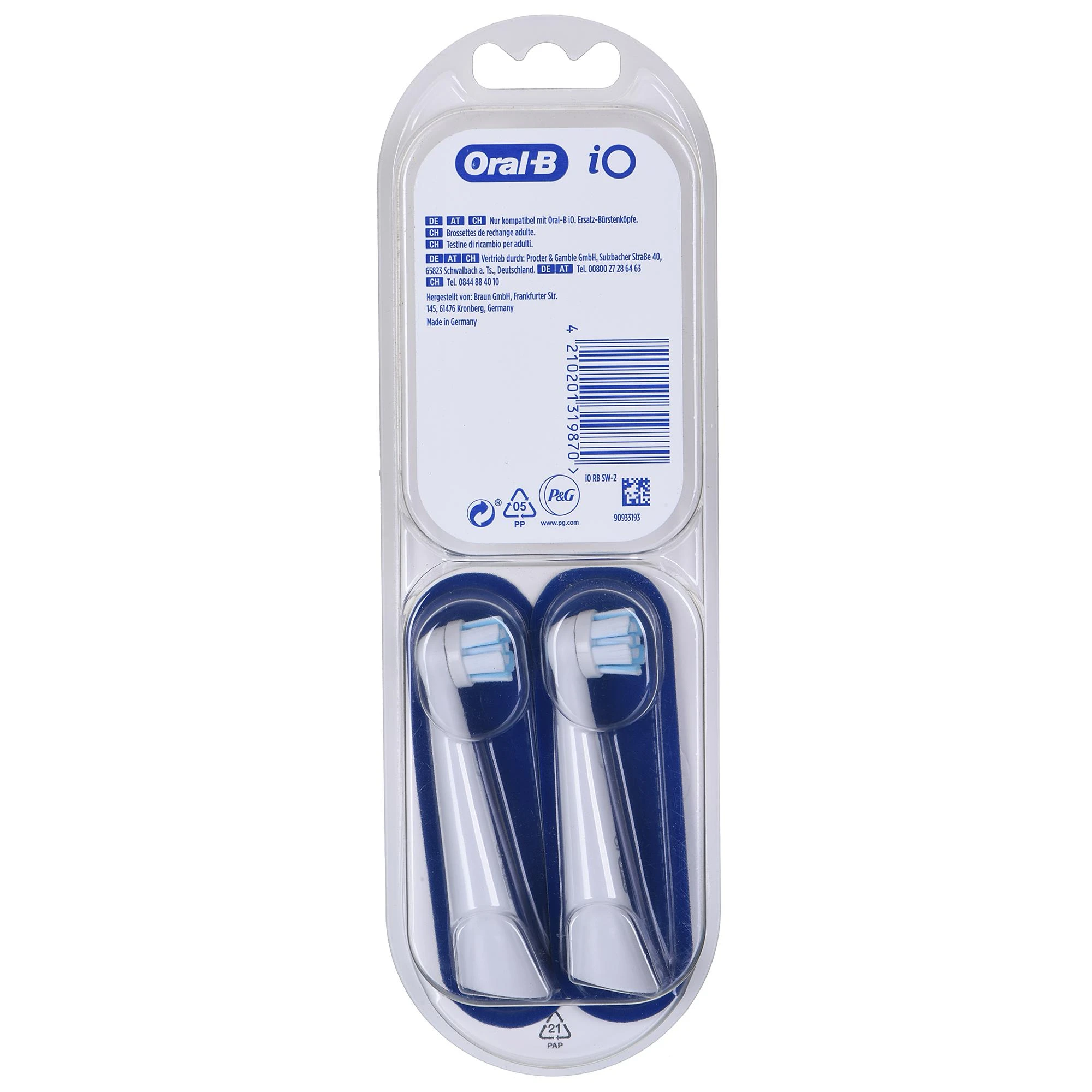 Oral-B | Replaceable Dantų šepetėlis Heads | iO Refill Gentle Care | Heads | Suaugusiems | Šepetėlių skaičius galvutės įeina 2 | Number of teeth brushing modes Does not apply | Baltas
