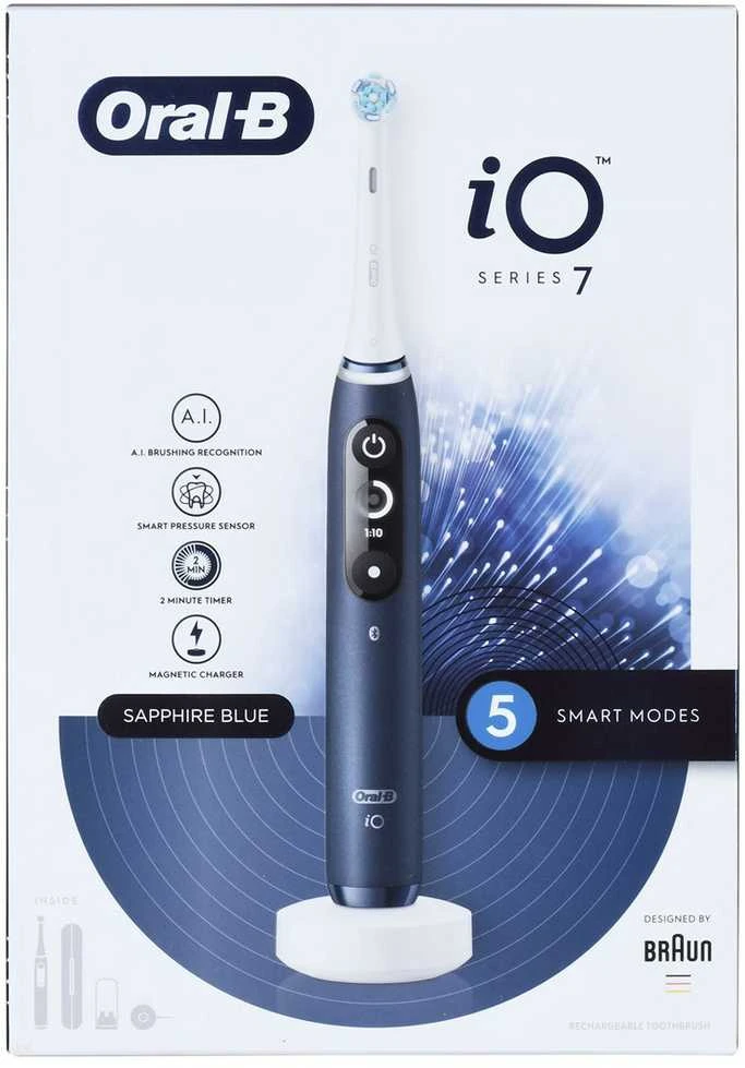 Braun iOM7.1A1.1BD Oral-B iO7 Elektrinis Dantų Šepetėlis Sapphire Mėlyna